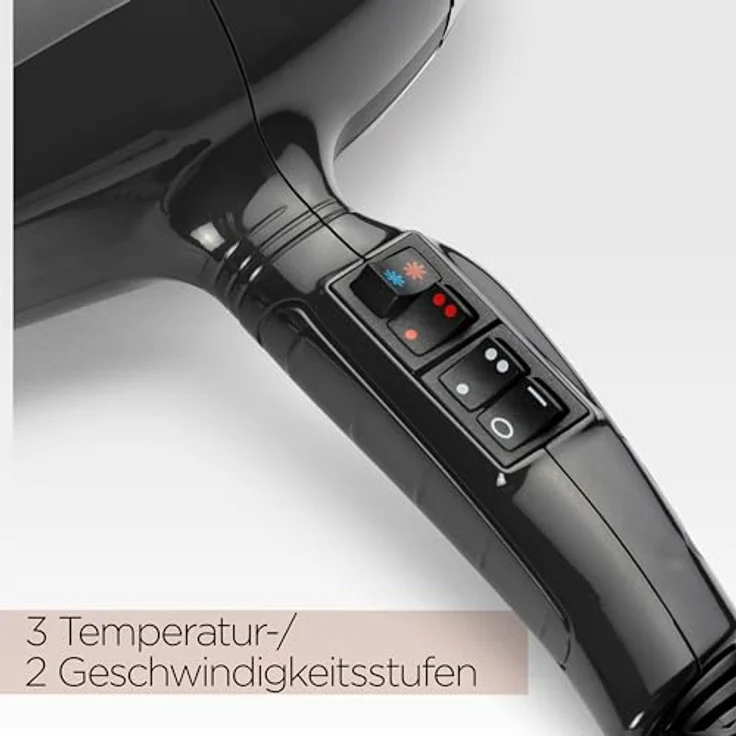 BaByliss Italian Air Pro 2200 6719DE Ionen-Haartrockner, 2200 Watt, Kaltstufe, AC-Motor, inkl. Diffusor, schwarz – Bild 6