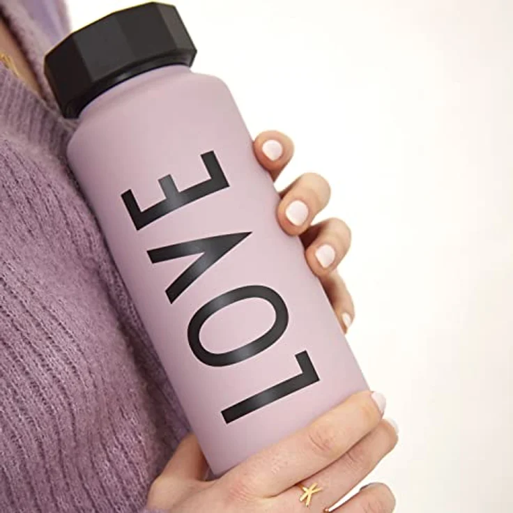 Design Letters Premium Isolierflaschen 500ml | Verwendung als Thermobecher 500ml, Thermosflasche 500ml und Thermoskanne | Camping Becher | Auslaufsichere Thermoflaschen aus Edelstahl | BPA/BPS-frei – Bild 4