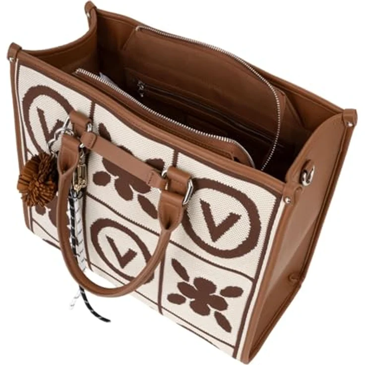 Valentino Tyle Shopper Tasche, 38 cm, braun, 100% Polyamid – Bild 4