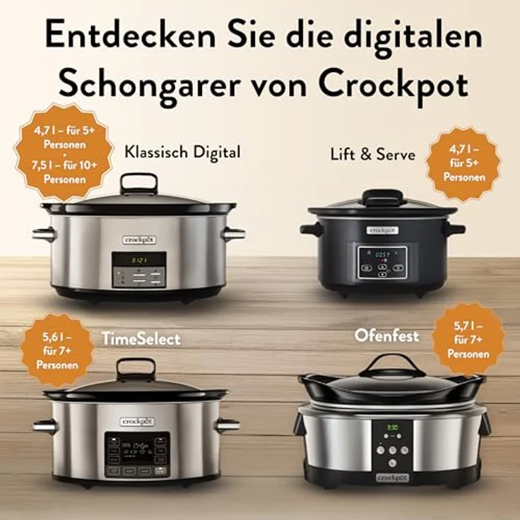 Crock-Pot CSC066X digitaler Schongarer, 240w, 5,6L ,Glasdeckel, Timer, Edelstahl, silber – Bild 9