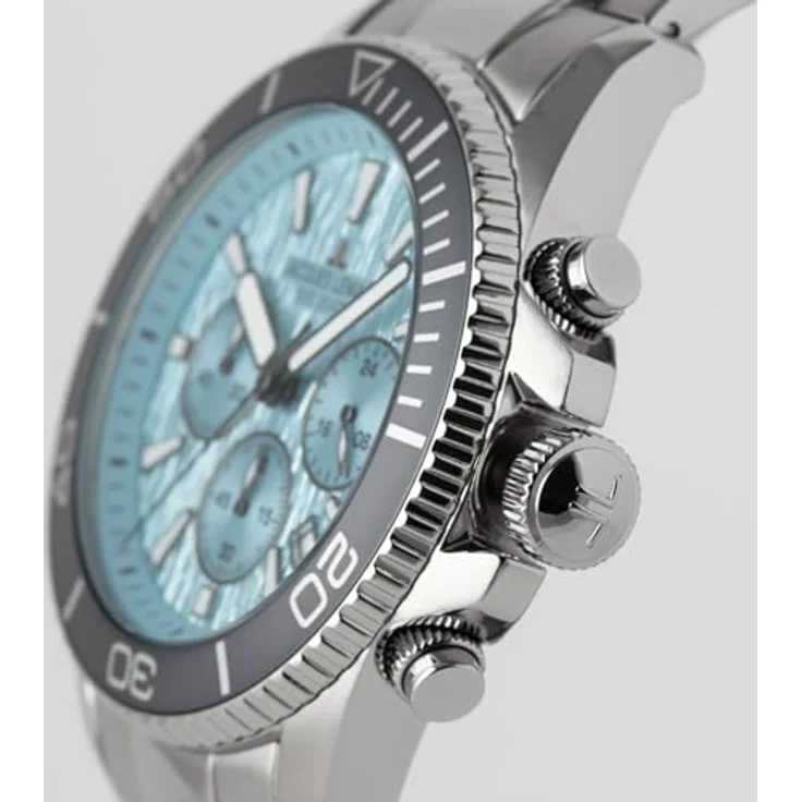 JACQUES LEMANS 1-2206K Herrenuhr Liverpool Diver, Edelstahlarmband, Chronograph, 20 ATM, türkisfarbenes Zifferblatt – Bild 5