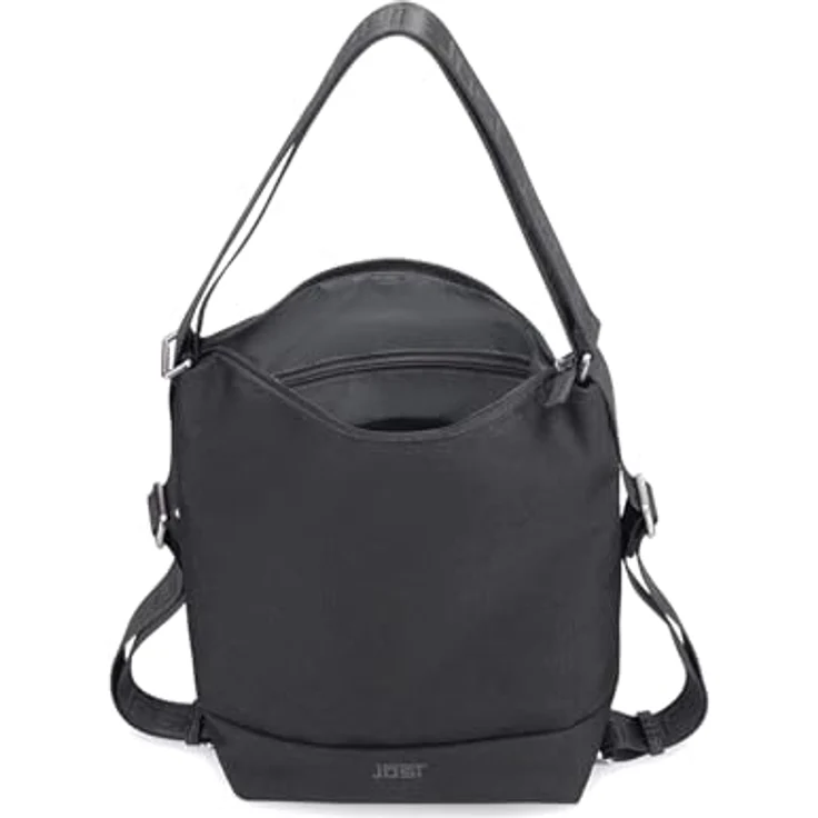 Jost Bergen 2in1 Umhängetasche/Rucksack, 26 cm, schwarz, aus robustem Polyester mit 3 Tragevarianten – Bild 9