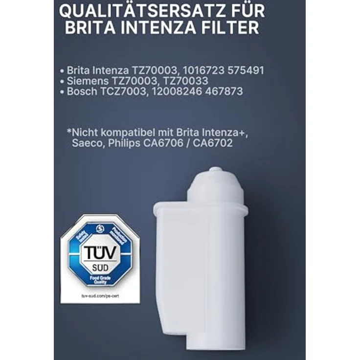 Comedes Wasserfilter 10er Set, passend für Jura Claris Blue 71311/71312/67007, Aktivkohle- und Ionentauschtechnologie – Bild 3
