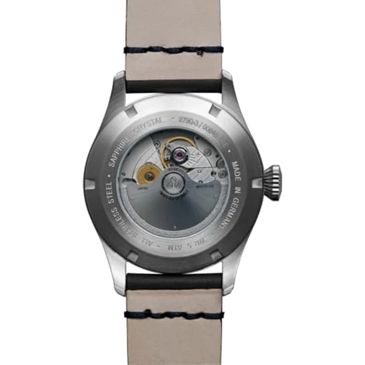 Bauhaus Herrenuhr CT-BHA Tornado Automatik Gangreserve Schwarz/Türkis 2790-3, Edelstahlgehäuse, schwarzes Zifferblatt – Bild 2