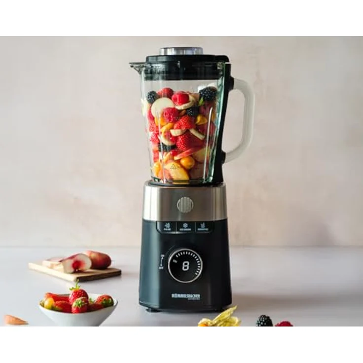 Rommelsbacher Standmixer MX 1260, 1200W, 22.000 U/min, 8-Stufen Drehzahlregulierung, 1,5 l Glaskrug, Edelstahl-Spezialmesser, Funktionen: Smoothie, Pulse, Ice Crush – Bild 5