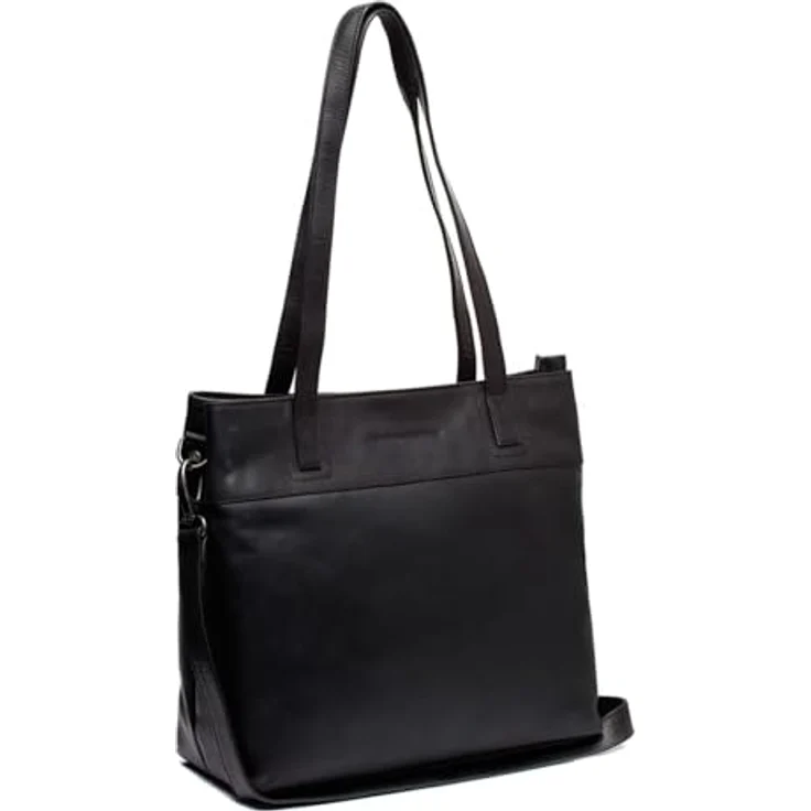 The Chesterfield Brand Nola Shopper 30 cm, Schultertasche aus gewachstem Rindleder im Vintage-Look, schwarz – Bild 1