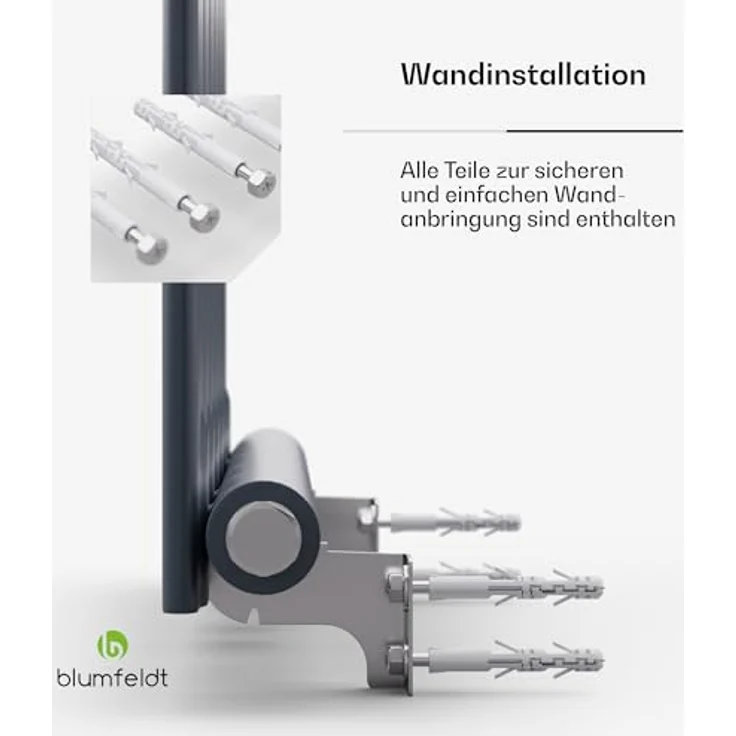 Blumfeldt Badheizkörper Flach, 1420 Watt Vertikaler Warmwasser Wandheizkörper mit Thermostat für Badezimmer & Wohnzimmer, leise – Bild 4
