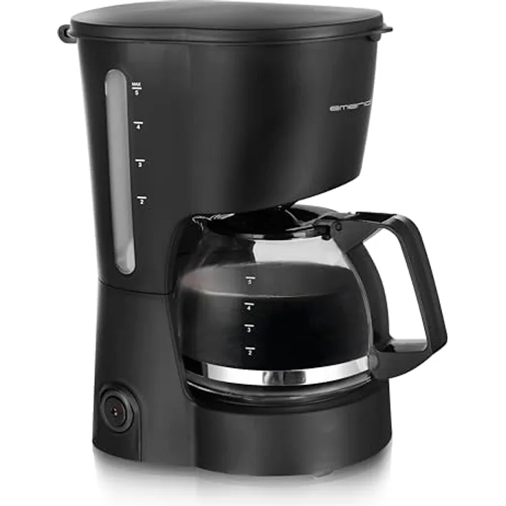 Emerio Filterkaffeemaschine, kompakt für 3-6 Tassen, mattschwarz, mit Warmhaltefunktion und Dauerfilter