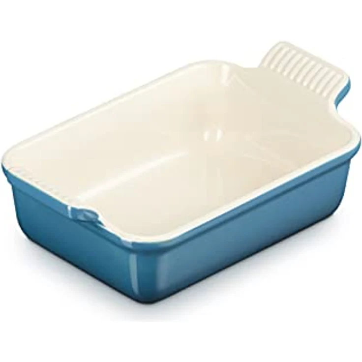 Le Creuset Rechteckige Auflaufform Tradition aus Steinzeug, 19 cm, 1.1 Liter, Deep Teal, 71102196420001 – Bild 1
