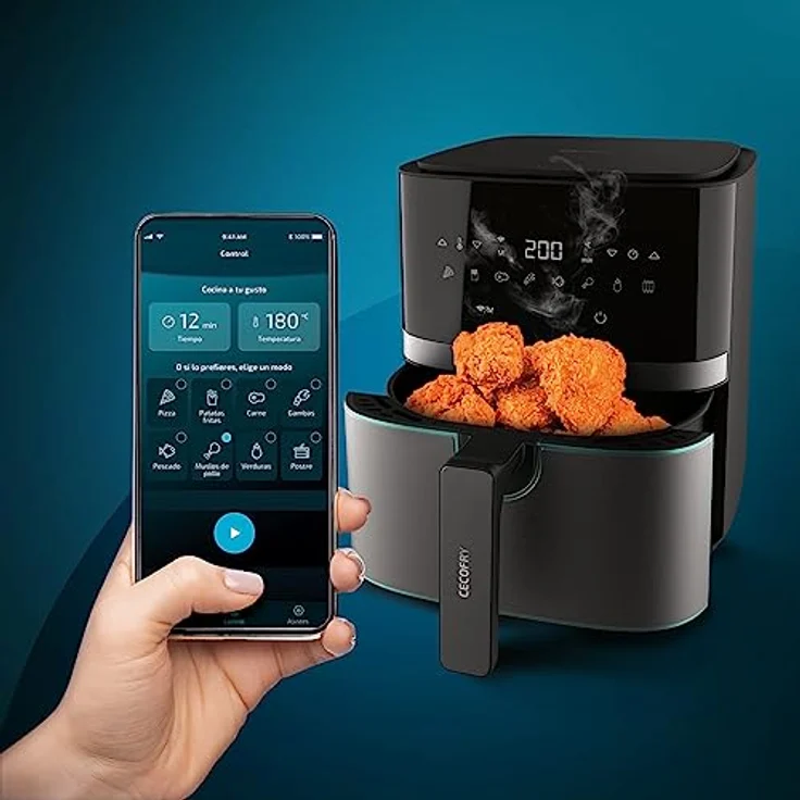 Cecotec Smart Oil-Free Fryer 5,5 L heißluftfritteuse mit Zubehör Cecofry Full Stainless Steel 5500 Connected Pack. 1700 W, APP- und Touch-Steuerung, einstellbarer Thermostat, Edelstahl – Bild 5