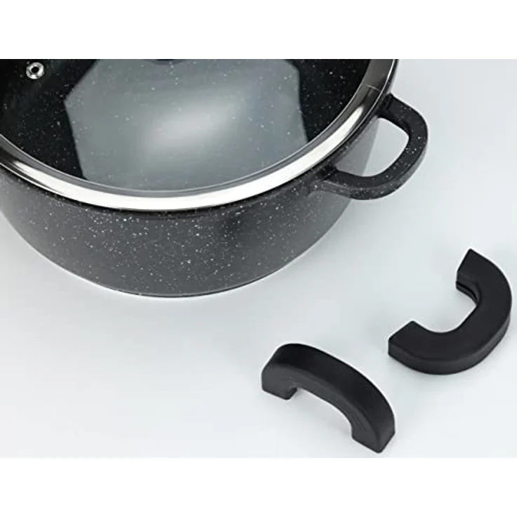 Kamberg – 0008032 – Kochtopf 24 cm – Aluminiumguss – Beschichtung in Steinoptik – Mit Glasdeckel – Für alle Herdarten, auch Induktion – PFOA‑frei – Bild 5
