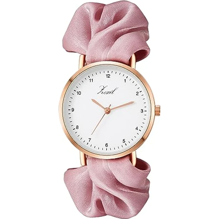JewelryWe Uhren Damen, Elastisches Haarband mit Lila Haargummi, Analog Quarz Armbanduhr für Frauen und Mädchen – Bild 1