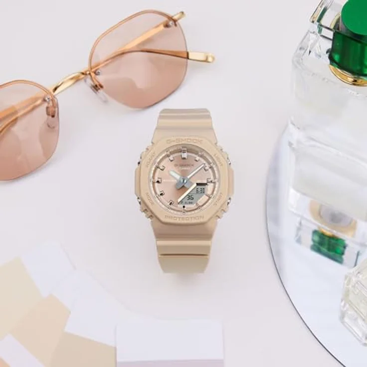 Casio Watch GMA-P2100ST-9AER, Beige Kunststoffband mit perlmuttartigem Glanz und umfangreichen Funktionen – Bild 4