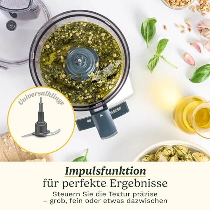 Cuisinart FlexPrep® 1,1L Küchenmaschine, All-in-One Zerkleinerer mit Edelstahlklinge, Raspelscheibe & Schneebesen, BladeLock™-System, Ein-Knopf-Bedienung, Pulsfunktion – Bild 4
