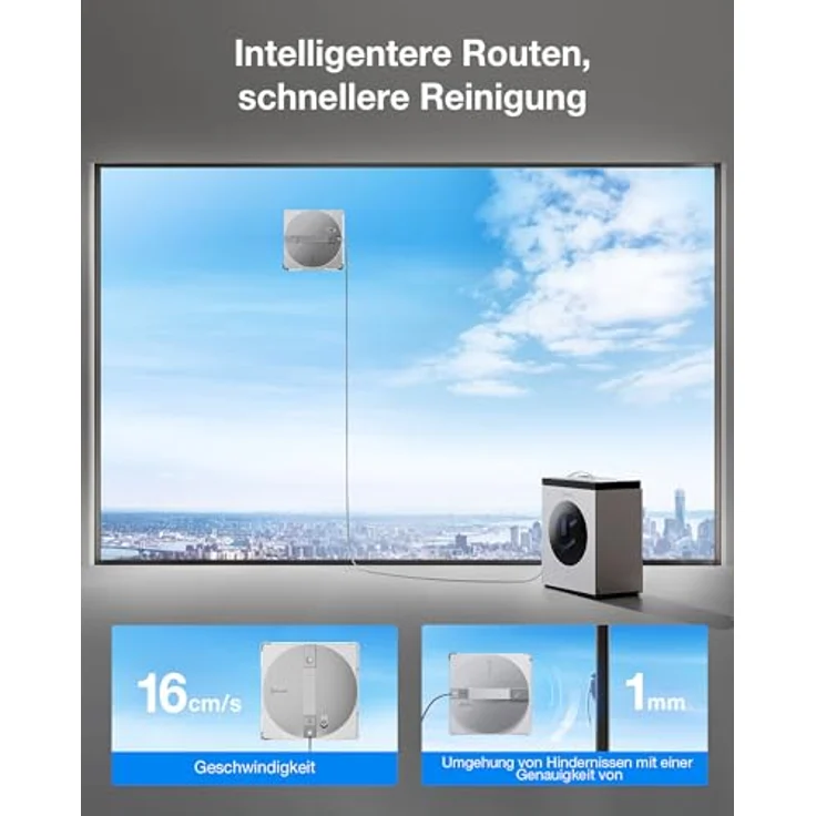 ECOVACS WINBOT W3 OMNI, Fensterputzroboter mit Multifunktionsstation, automatischer Reinigung der Wischpads, TruEdge-Technologie, 12-stufiges Schutzsystem – Bild 8