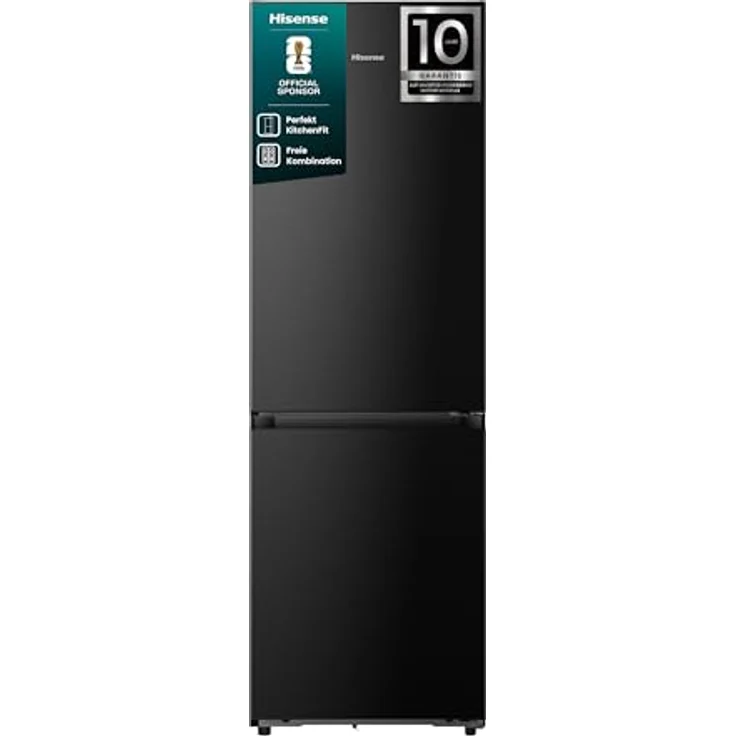 HISENSE RB3K330SAFC Kühlgefrierkombination, 330 l, 1856 mm hoch, Schwarz, mit ConnectLife, Boden-Kühlsystem und Moisture Fresh Crisper – Bild 1