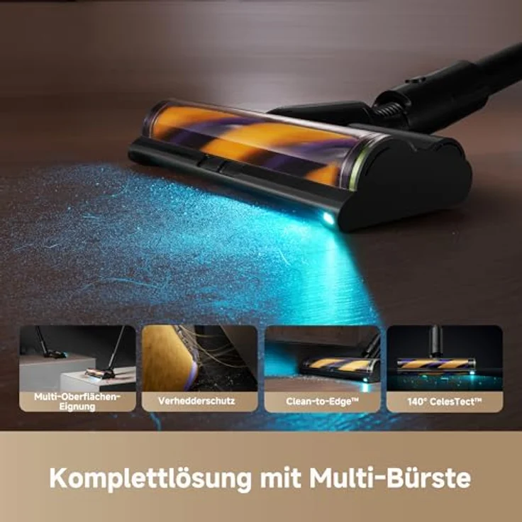 Dreame Z40 Station Nass Trockensauger, Kabelloser Stielstaubsauger mit automatischer Leerung, 310 AW Saugkraft, 160 Min. Reinigungsdauer – Bild 3