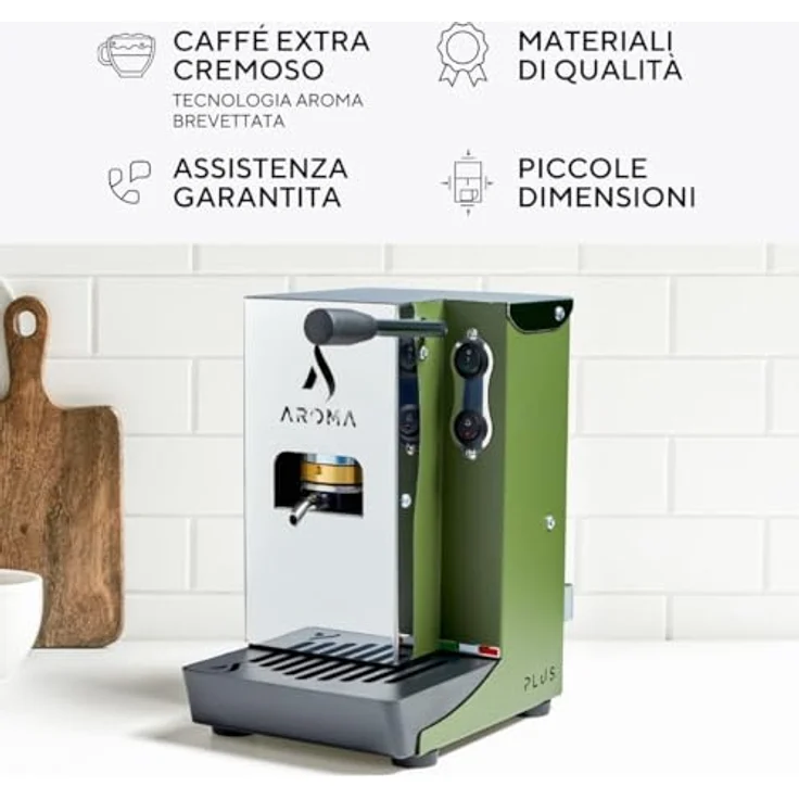 Aroma PLUS - ESE-Padmaschine Espressomaschine Weiß, Edelstahl – Bild 6