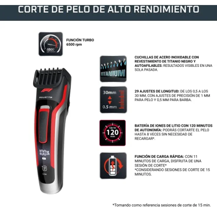 Rowenta TN524M Schneidegerät F1 Advancer JP21, Schwarz-Rot – Bild 3