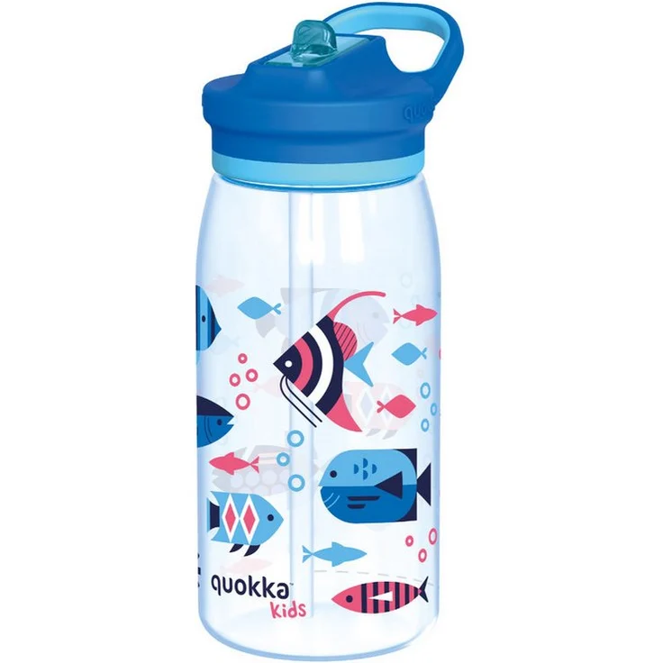 Quokkabottle Glow Kids Trinkflasche SEA LIFE, 580 ml, mit Trinkhalm und Tragekupplung, auslaufsicher, mehrfarbig