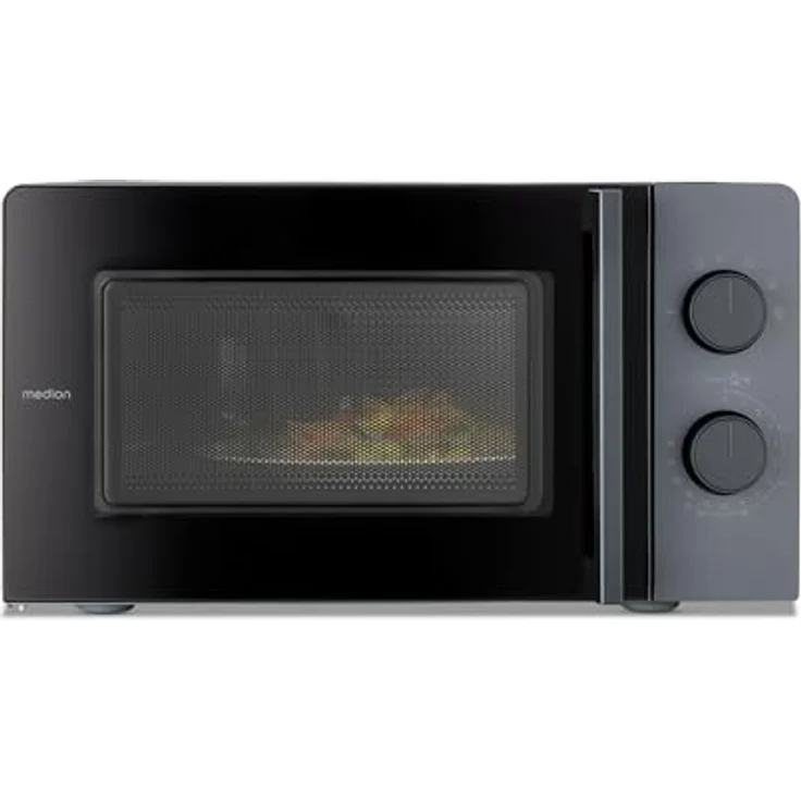 MEDION Mikrowelle MD12211, kompakt (17L, 700 Watt, 5 Mikrowellenstufen, Auftaufunktion, Timer), grau [MODELL 2025] – Bild 1