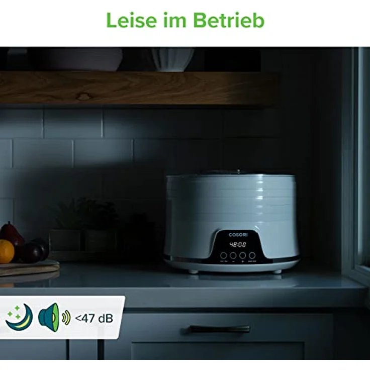COSORI Dörrautomat für mehr Möglichkeiten, Food Dehydrator mit 5 stapelbaren und herausnehmbaren Tabletts, Einstellbare Höhe, Temperaturregelung(35-75℃), BPA-frei, 350W,Weiß – Bild 3