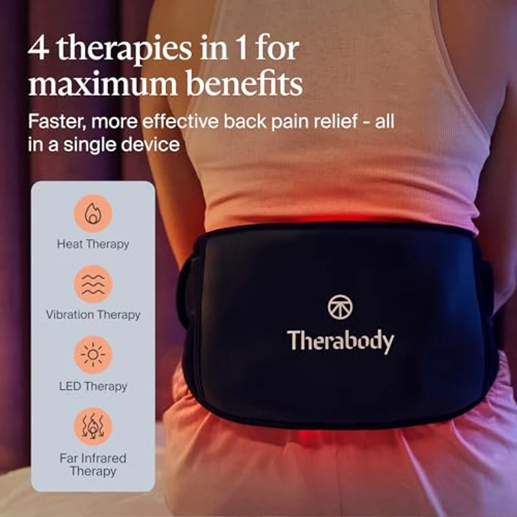 Therabody ThermBack LED Wärmegürtel, 4-in-1 Therapiebandage mit Ferninfrarot, Wärme, Vibration, zur Schmerzlinderung im Rücken, fördert Erholung und Beweglichkeit – Bild 3