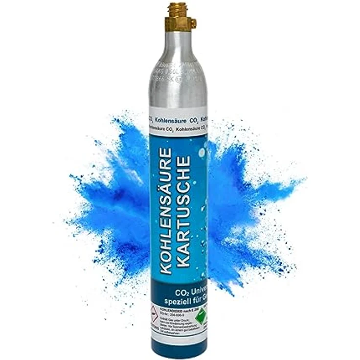 BlueCraft CO₂-Zylinder 425g für bis zu 60 Liter Sprudelwasser, geeignet für SodaStream Wassersprudler, abgefüllt in Deutschland – Bild 1