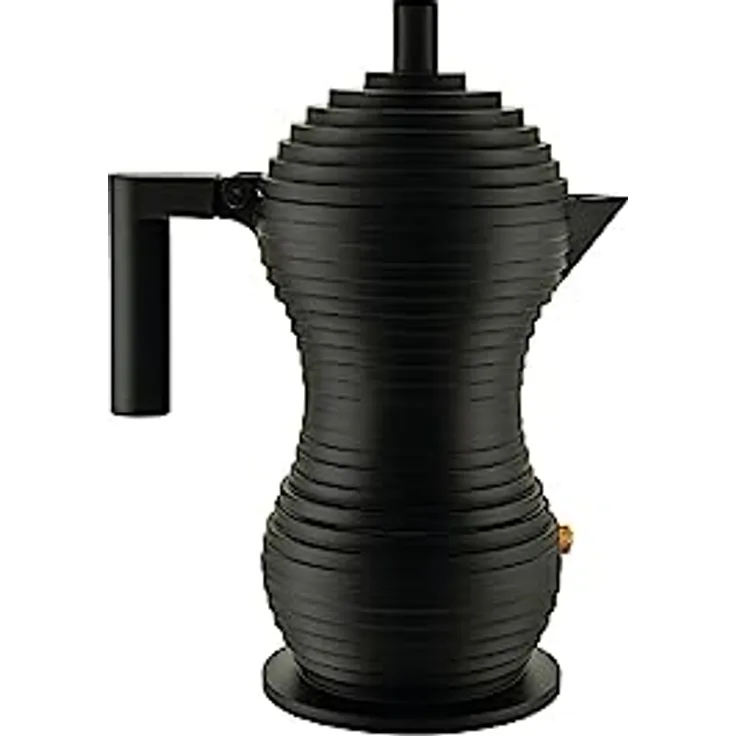 Alessi Pulcina, Espressokocher schwarz, 15 cl mit innovativem Wassersystem für volles Kaffeearoma