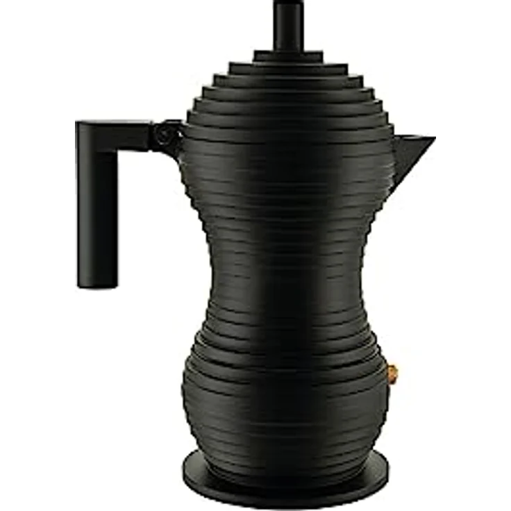 Alessi Pulcina, Espressokocher schwarz, 15 cl mit innovativem Wassersystem für volles Kaffeearoma – Bild 1