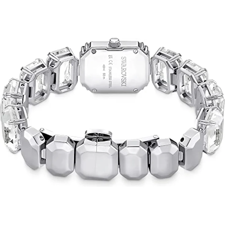 Swarovski Uhr, Silberne Damenuhr mit Edelstahlarmband und Strahlenden Swarovski Kristallen – Bild 3