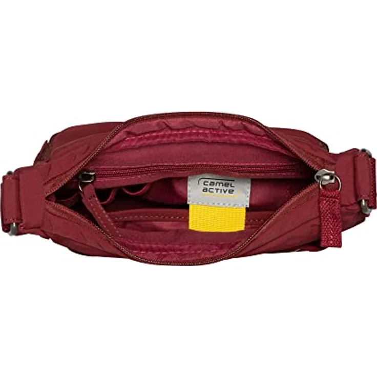 camel active City Herren Umhängetasche Crossbody Bag Mittelgroß Rot, Recyceltes Nylon, Reflektierende Details – Bild 4