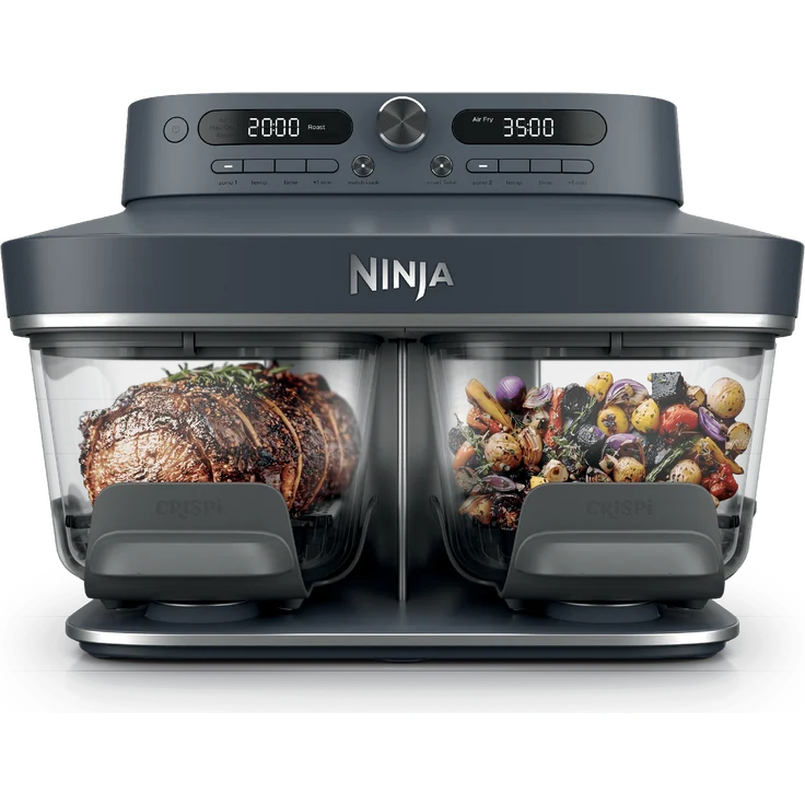 Ninja CRISPi DualZone Glas-Air-Fryer mit 8 Funktionen – Blau in Cyberspace | DD102EUBL1 | von SharkNinja