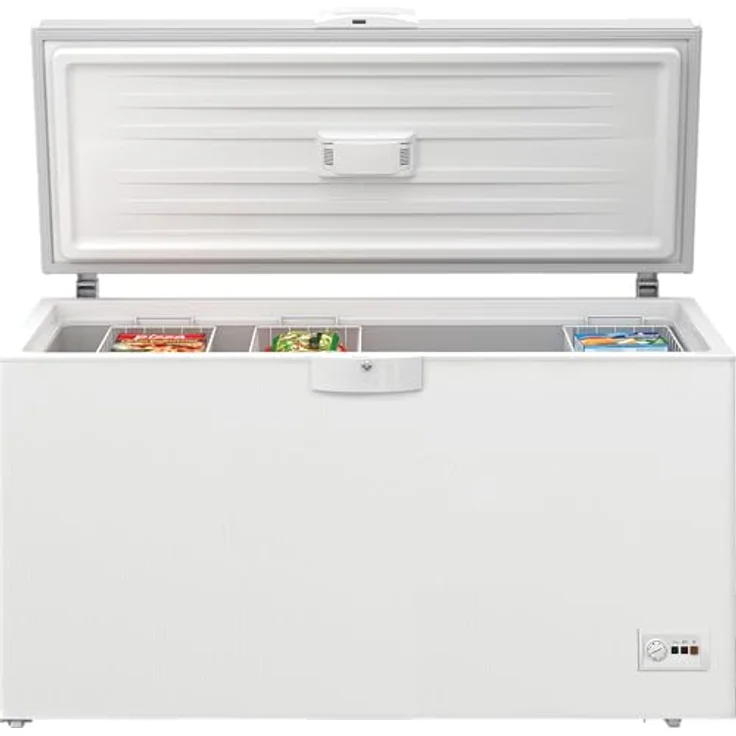 Beko HSM46740 Gefriertruhe groß, 451 l Nutzvolumen, 3 Gefrierkörbe, Innenbeleuchtung, abschließbar, Weiß - Preisvergleich – Bild 2