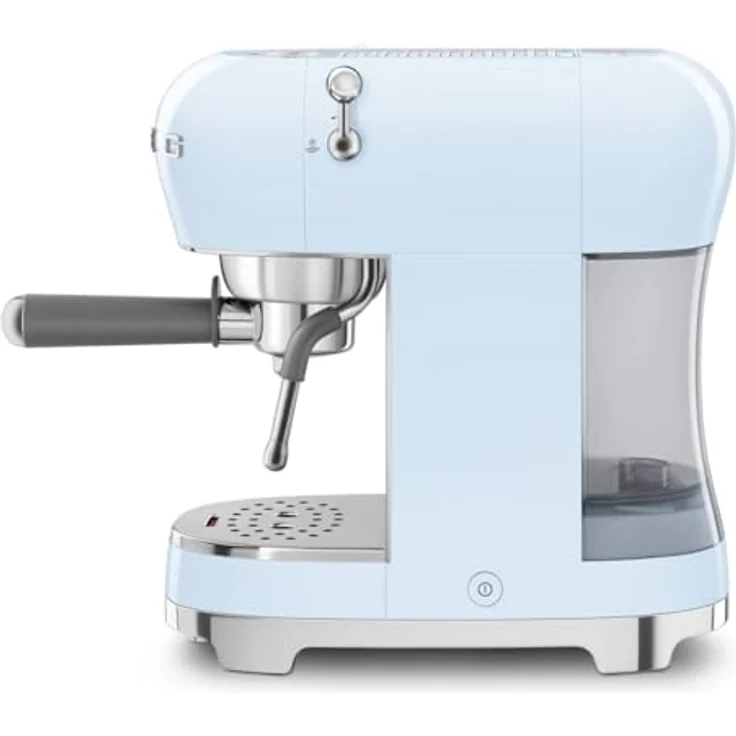 Smeg, Espresso-Kaffeemaschine ECF02PBEU, Cappuccino-Dampfunktion, Thermoblock, großes Tassengehäuse und Doppelkaffeefunktion, 1 L Wassertank, benutzerfreundliches Bediensystem, 1350 W, Himmelblau – Bild 2