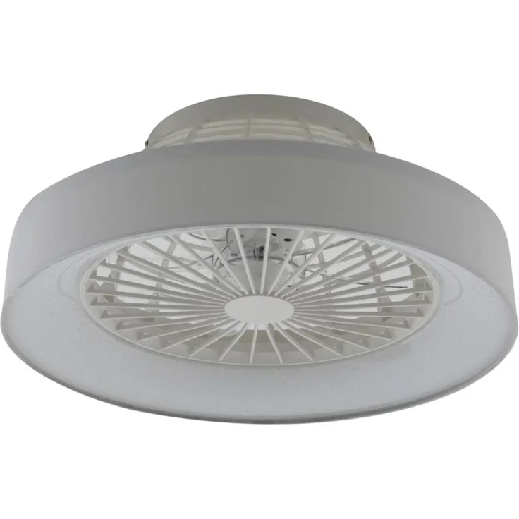 Lindby Deckenventilator 'Mace', dimmbar mit Fernbedienung, LED-Leuchte, Ø 47 cm, weiß, für Wohnzimmer & Esszimmer