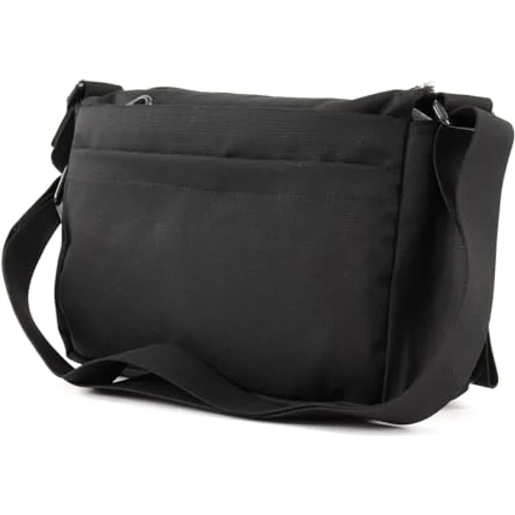 Mandarina Duck MD20 Umhängetasche, modische Damen Tasche aus robustem Nylon und Polyester mit 5 Außentaschen, schwarz, 28 cm – Bild 4