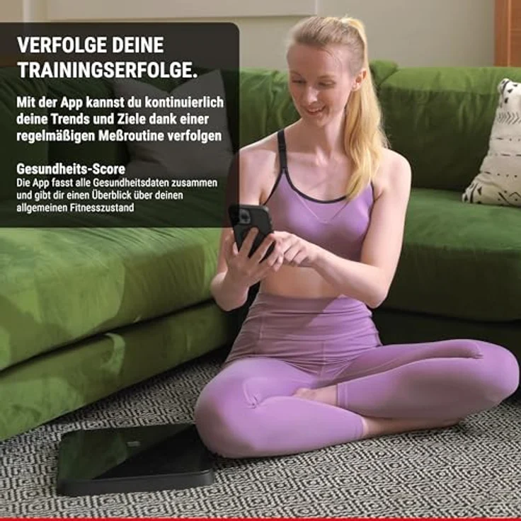 HAMMER Körperanalysewaage Body Screen TX, 8 Sensoren, 15 Messungen, inkl. App, Bluetooth – Bild 4