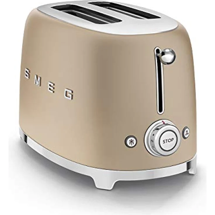 SMEG TSF01CHMEU Doppelschlitztoaster, 950W, 6 Bräunungsstufen, champagner matt – Bild 2