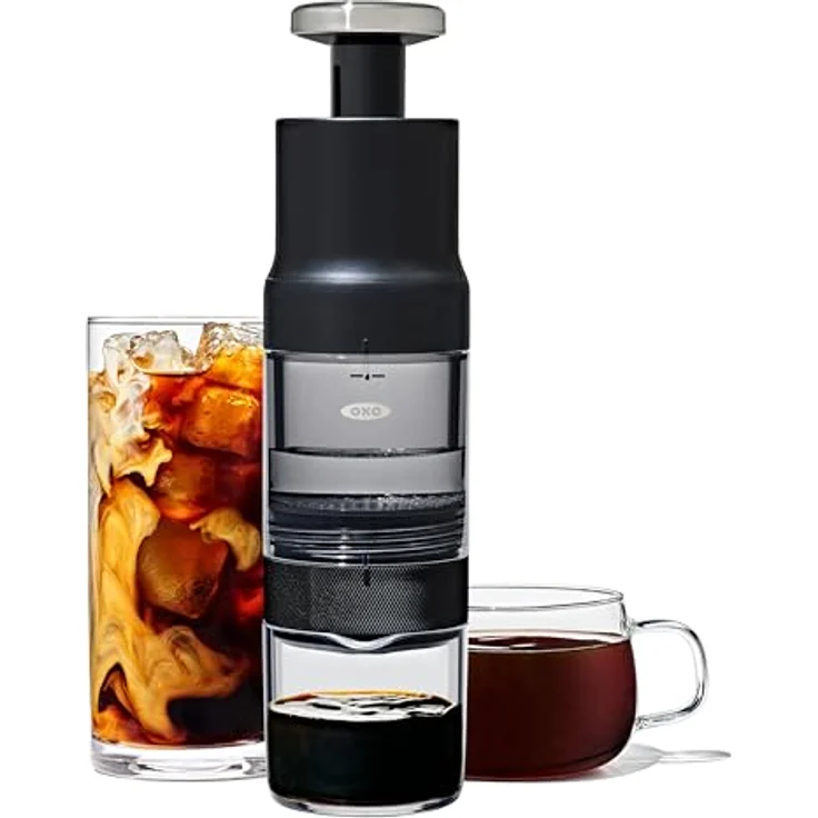 OXO Good Grips Rapid Brew Kaffeebereiter, Heiß in 2 Minuten, Cold Brew in 5 Minuten, ohne Strom, Edelstahlfilter, kompakt und leicht – Bild 2