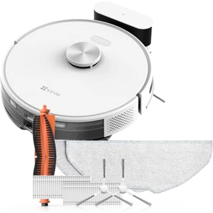 EZVIZ Hocheffizientes Zubehörset für RE4 & RE5 Plus Kehrroboter, Hauptbürste, Seitenbürste, Wischtuch, HEPA-Filter – Bild 4