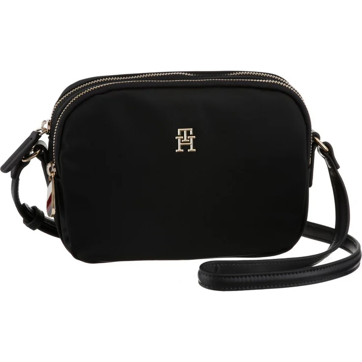Tommy Hilfiger Umhängetasche mit TH-Emblem vorne, schwarz – Bild 1