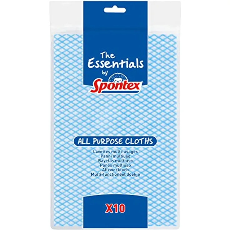 Spontex Essentials Allzwecktücher – 12 Packungen mit je 10 Stück (insgesamt 120 Tücher)