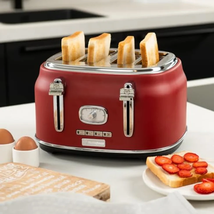 Westinghouse Retroline 4-Schlitz Toaster WKTT809RD Retro rot – Bild 8