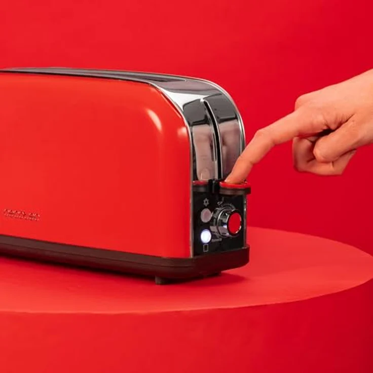 Cecotec Vertikaler Toaster Toastin' time 850 Red Long Lite, 850W, Edelstahl, 2 Scheiben, Breiter Schlitz, Voreingestellte Funktionen, Einstellbare Röstkontrolle – Bild 5
