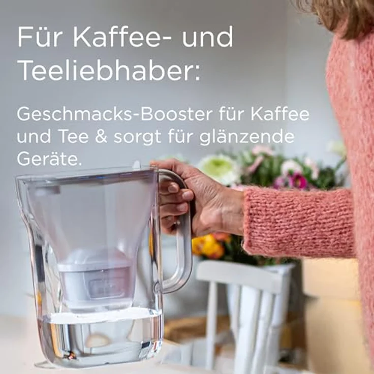 BRITA Wasserfilter Kanne Style Essential, weiß, 2,4l, mit 4x MAXTRA PRO Extra Kalkschutz, Kühlschrankgeeignet, Smart Light LED, Klapp-Deckel, filtert Verunreinigungen – Bild 4
