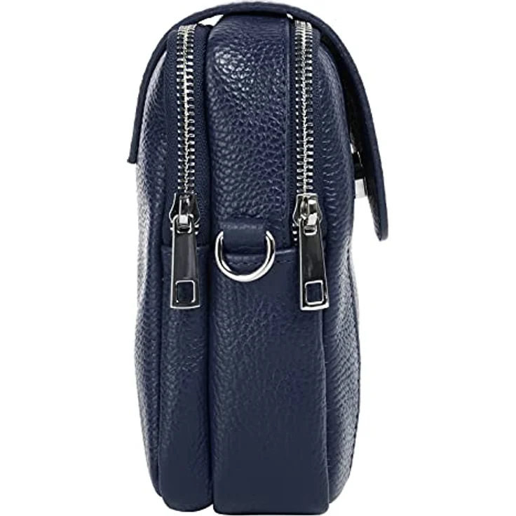 Samantha Look Umhängetasche aus 100% Rindleder, Made in Italy, 2 Hauptfächer, abnehmbarer und verstellbarer Schultergurt, Höhe 19 cm, Gewicht 200 g, Hochformat – Bild 6