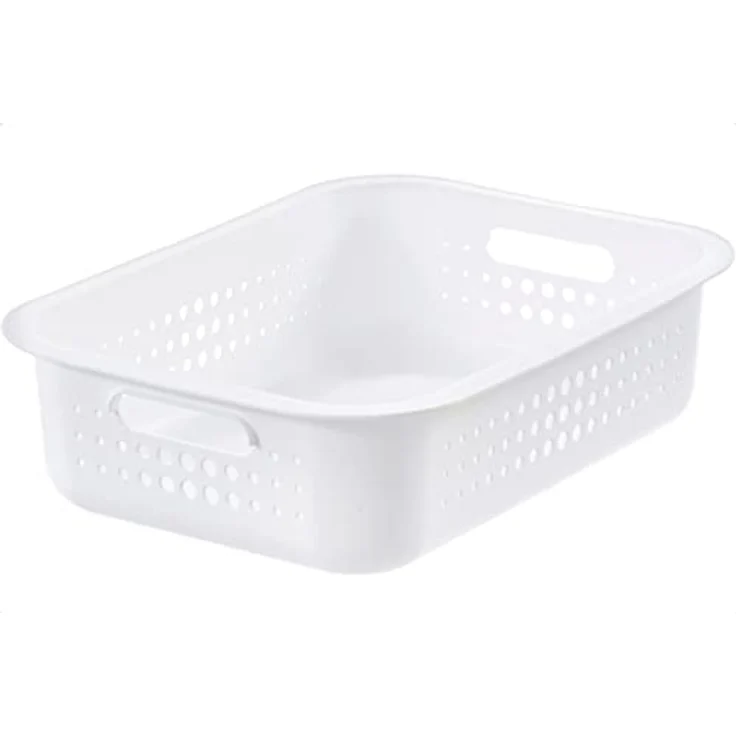 SmartStore 6L Aufbewahrungskorb aus recyceltem Plastik, stapelbar, mit Griffen, Weiß, L37 x B28 x H10 cm, BPA-frei, 10 Jahre Garantie – Bild 1