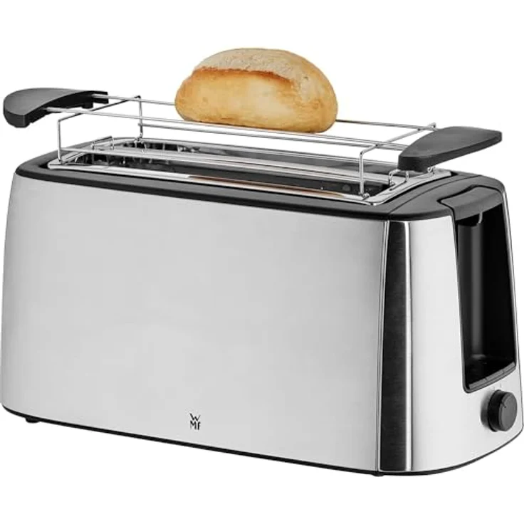 WMF Bueno Pro Toaster Langschlitz, 4er Toaser-Doppelschlitz, für 4 Toast- oder 2 Brotscheiben, XXL-Toast, Aufknusper-Funktion, 6 Bräunungsstufen, Brötchenaufsatz, edelstahl matt – Bild 3