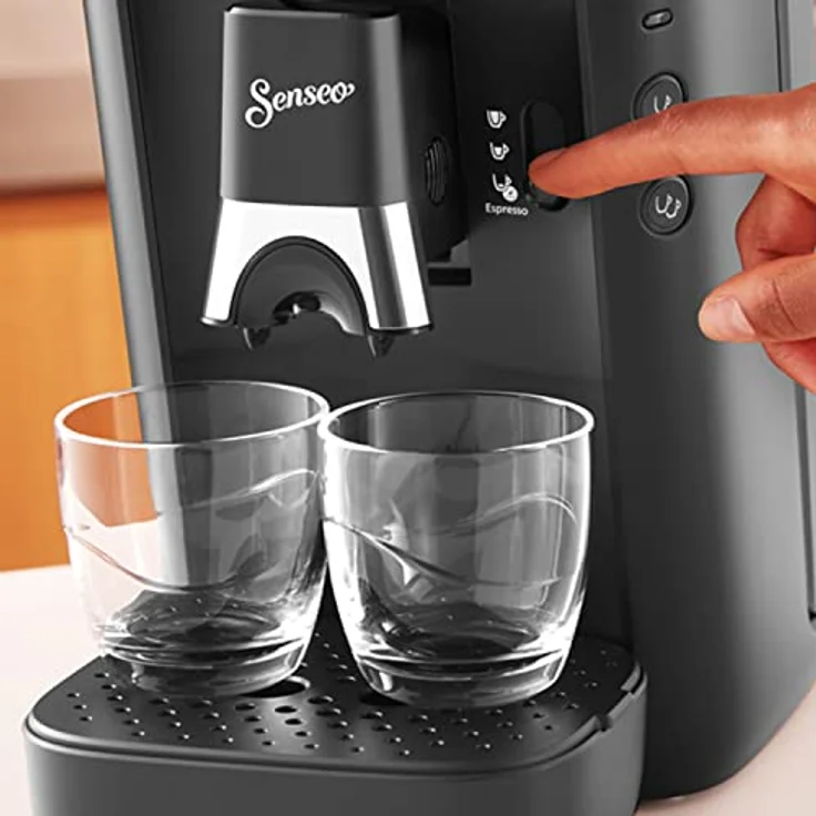 Philips Senseo Maestro Kaffeepadmaschine mit Kaffeestärkewahl und Memo-Funktion, 1,2 Liter Wasserbehälter, Grünes Produkt, Farbe: Schwarz (CSA260/60) – Bild 4